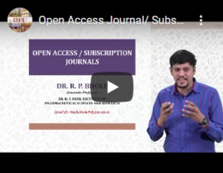 Open-access Journal/subscription Journals - Dr. Ritesh Bhole